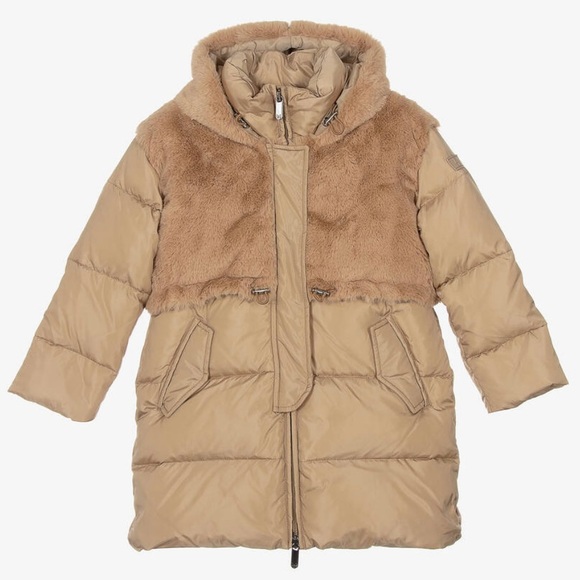 Il Gufo Girls’ Tan Down Padded Puffer Coat - 4Y - Picture 2 of 16